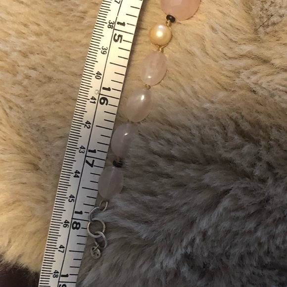 silpada Silver Pink Rose Quartz Palm Wood Silk Sterling Silver Necklace 18.5” - Picture 7 of 10